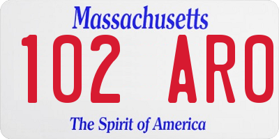 MA license plate 102AR0