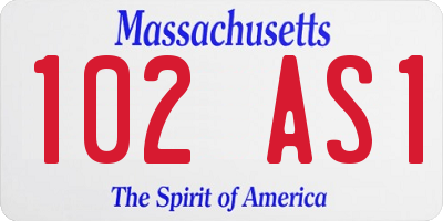 MA license plate 102AS1