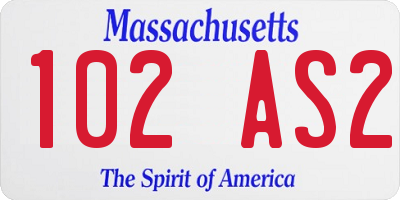 MA license plate 102AS2