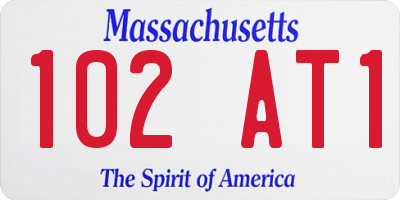 MA license plate 102AT1