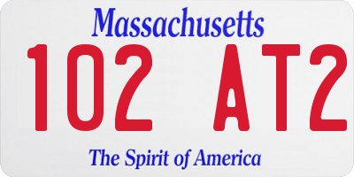 MA license plate 102AT2