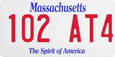 MA license plate 102AT4