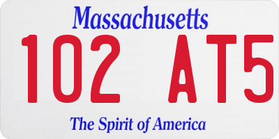 MA license plate 102AT5