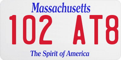 MA license plate 102AT8