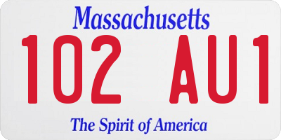 MA license plate 102AU1