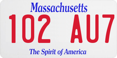 MA license plate 102AU7