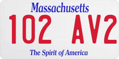 MA license plate 102AV2