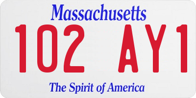 MA license plate 102AY1