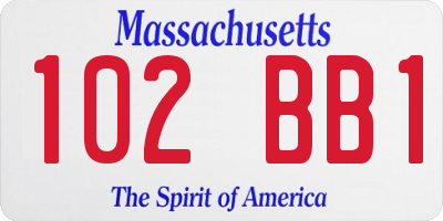 MA license plate 102BB1
