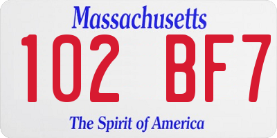 MA license plate 102BF7