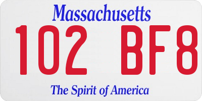 MA license plate 102BF8