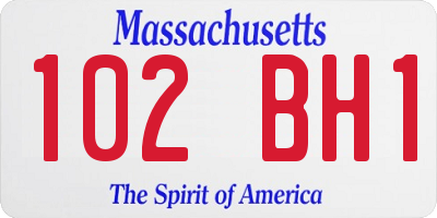 MA license plate 102BH1