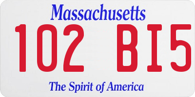 MA license plate 102BI5