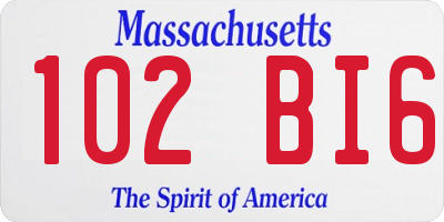 MA license plate 102BI6