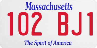 MA license plate 102BJ1