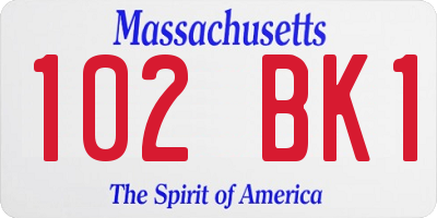 MA license plate 102BK1