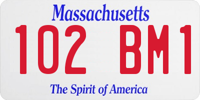 MA license plate 102BM1