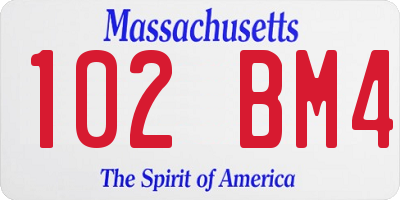 MA license plate 102BM4