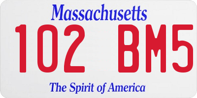 MA license plate 102BM5