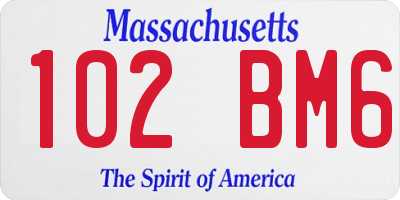 MA license plate 102BM6