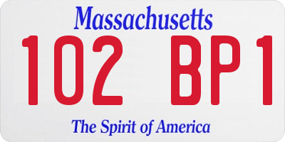 MA license plate 102BP1