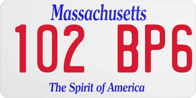 MA license plate 102BP6