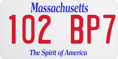 MA license plate 102BP7