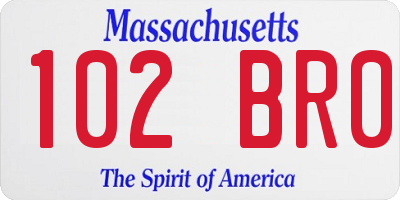 MA license plate 102BR0