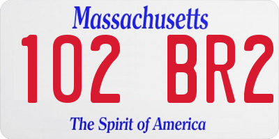 MA license plate 102BR2