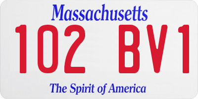 MA license plate 102BV1