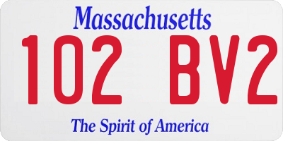 MA license plate 102BV2