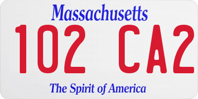 MA license plate 102CA2