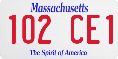 MA license plate 102CE1