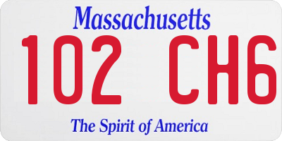 MA license plate 102CH6