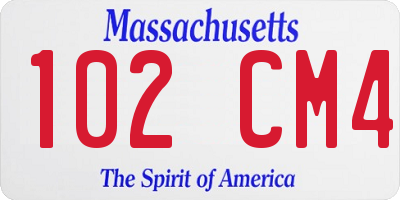 MA license plate 102CM4