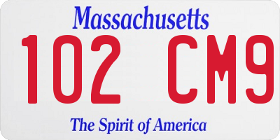 MA license plate 102CM9