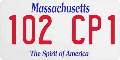 MA license plate 102CP1