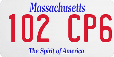 MA license plate 102CP6