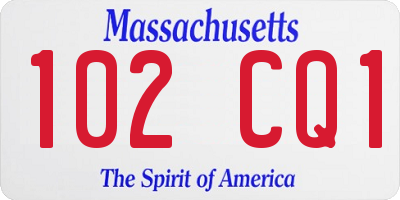 MA license plate 102CQ1