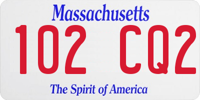 MA license plate 102CQ2