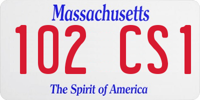 MA license plate 102CS1