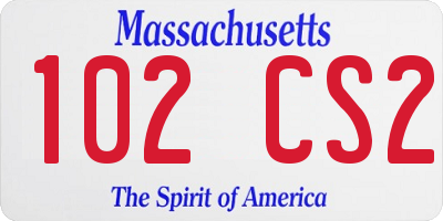 MA license plate 102CS2