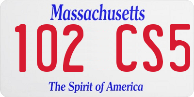 MA license plate 102CS5