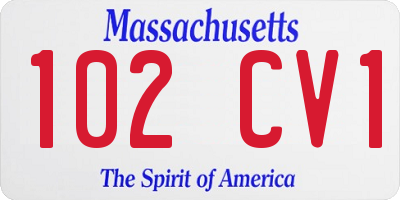 MA license plate 102CV1