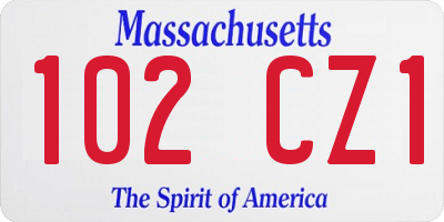 MA license plate 102CZ1