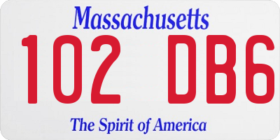 MA license plate 102DB6