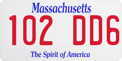 MA license plate 102DD6