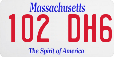 MA license plate 102DH6