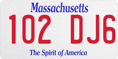 MA license plate 102DJ6