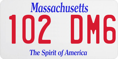 MA license plate 102DM6